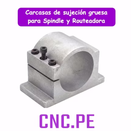 Carcasas de sujeción gruesa para motores spindle y routeadoras de 65mm, 80mm, 100mm y 125mm. Modelos robustos y duraderos, ideales para sistemas CNC. ¡Encuentra el soporte perfecto para tu máquina!