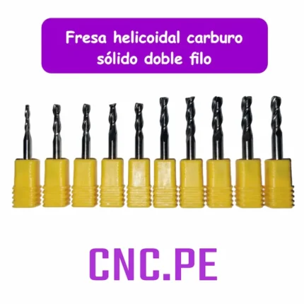 Fresa helicoidal carburo con recubrimiento, sólido, fresas para cortar acrílico, MDF plásticos aluminio, cartones, fresas para materiales blandas.