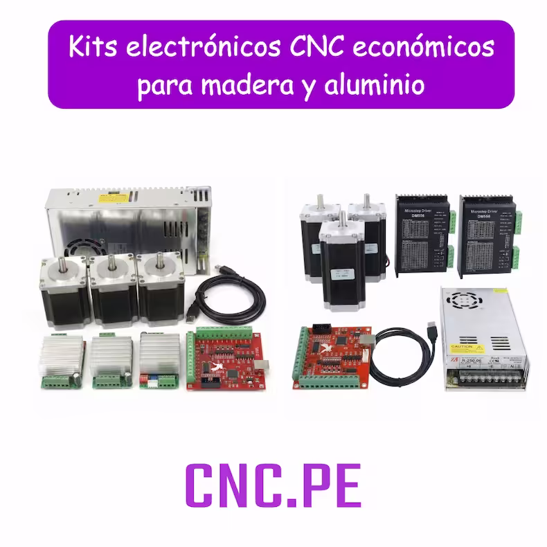 Kits electrónicos CNC económicos para madera y aluminio Explora nuestra selección de kits electrónicos CNC económicos ideales para trabajar en madera y aluminio. Incluyen motores Nema 23 o Nema 24, drivers TB6560 o DM556, fuente de alimentación y tarjeta controladora MACH3 USB. ¡Eficiencia y economía en un solo paquete!