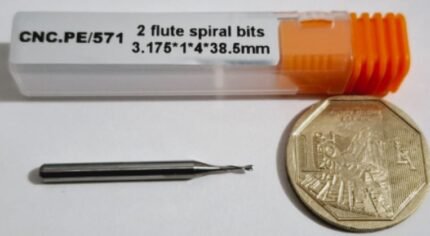 sku 571 Fresa Espiral 2 Labios para Madera, Acrílico y MDF
